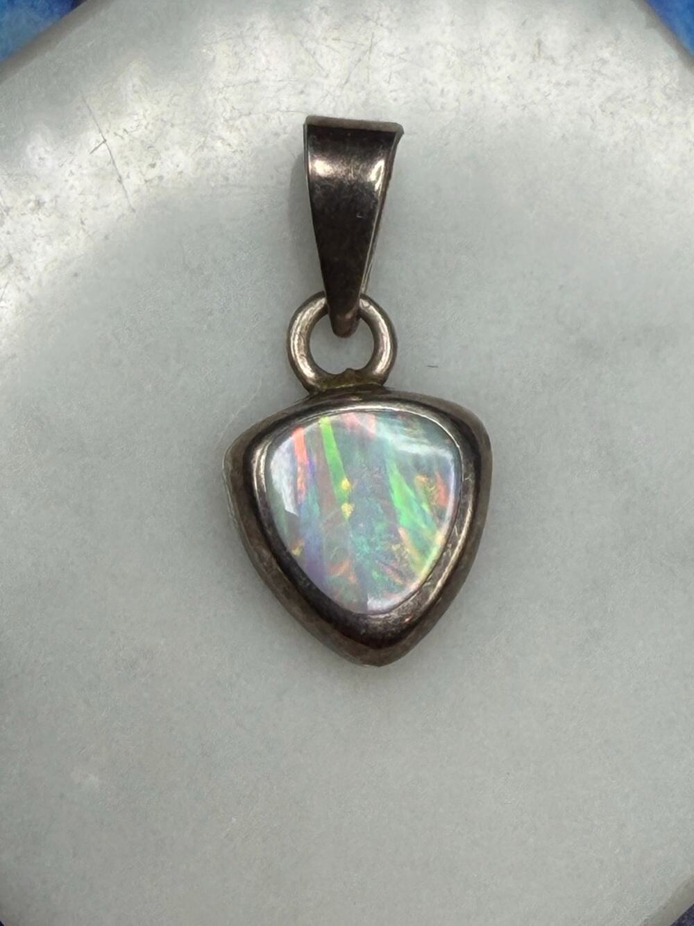 Monteros 950 Taxco Opal Necklace Pendant #S15 Appx 1” Sterling Silver